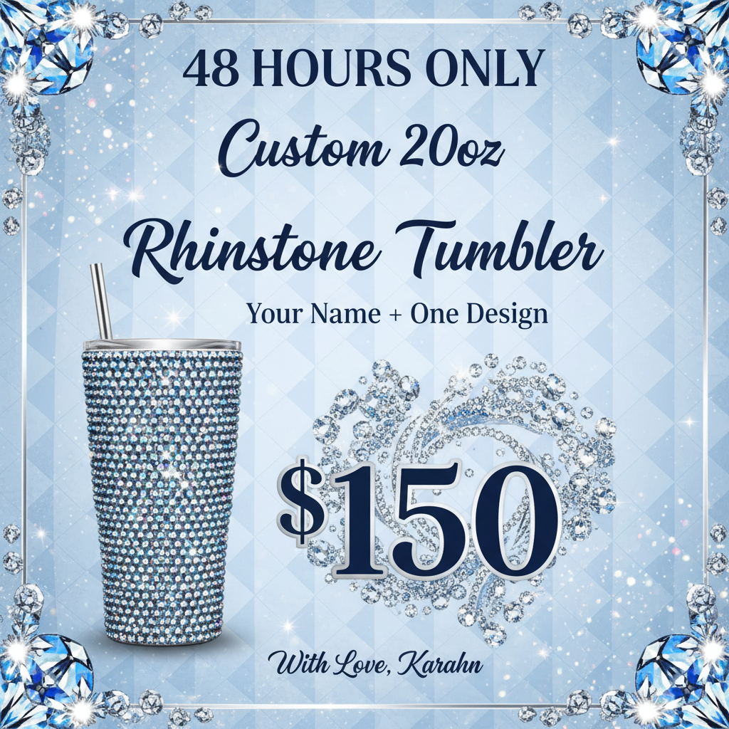 48-Hour Rhinestone Tumbler Sale Graphic