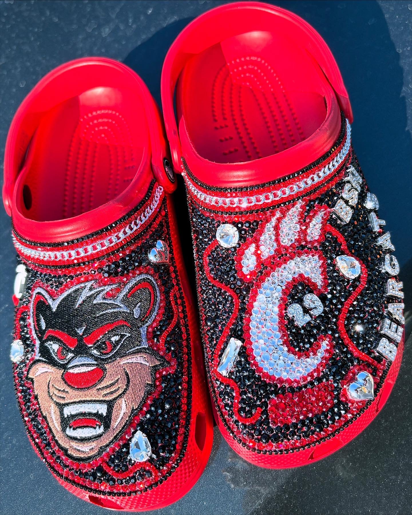 Custom Bedazzled College Crocs (Adult)