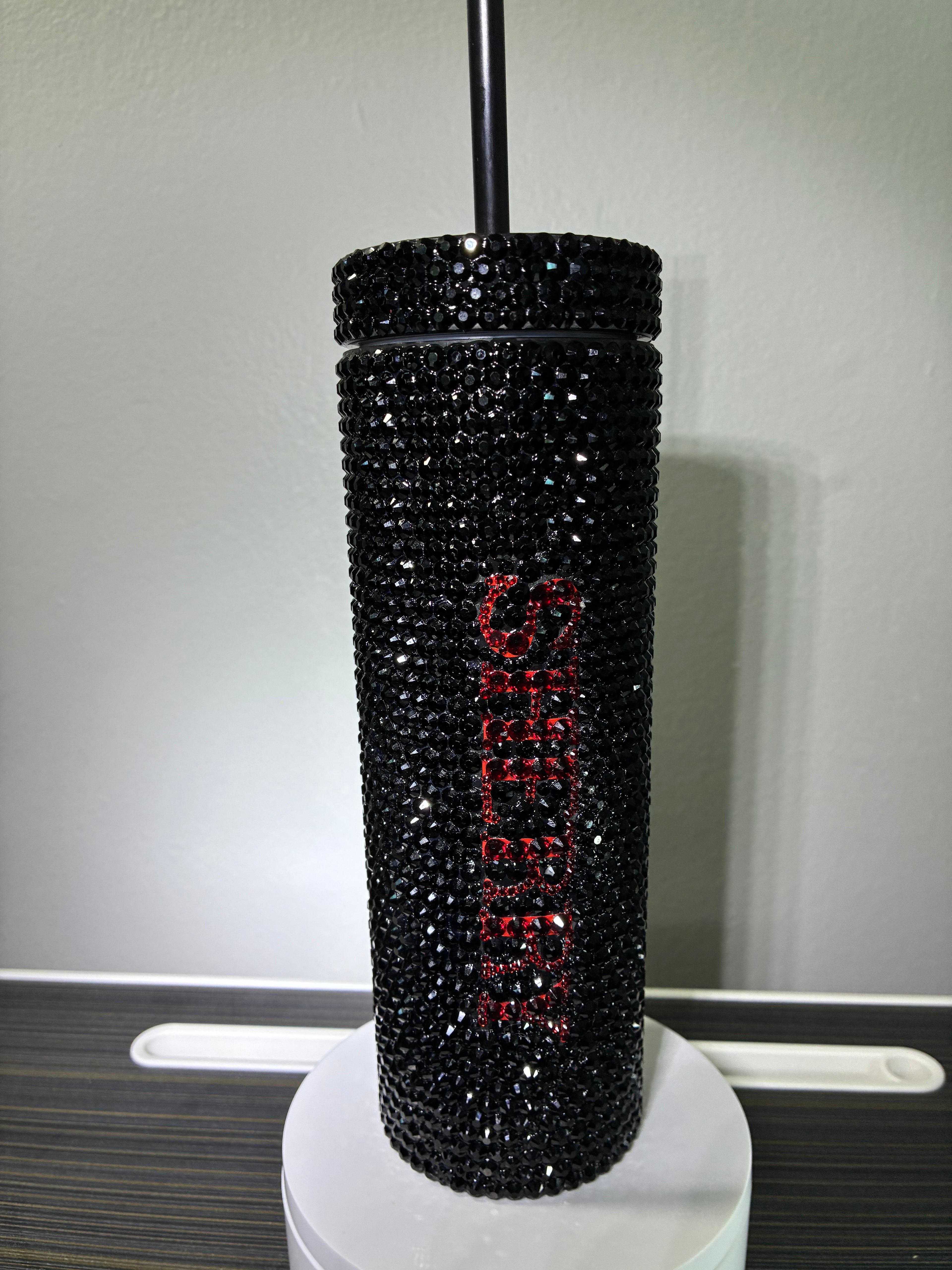 Custom Bedazzled Circle City Prep 16oz Plastic Tumbler