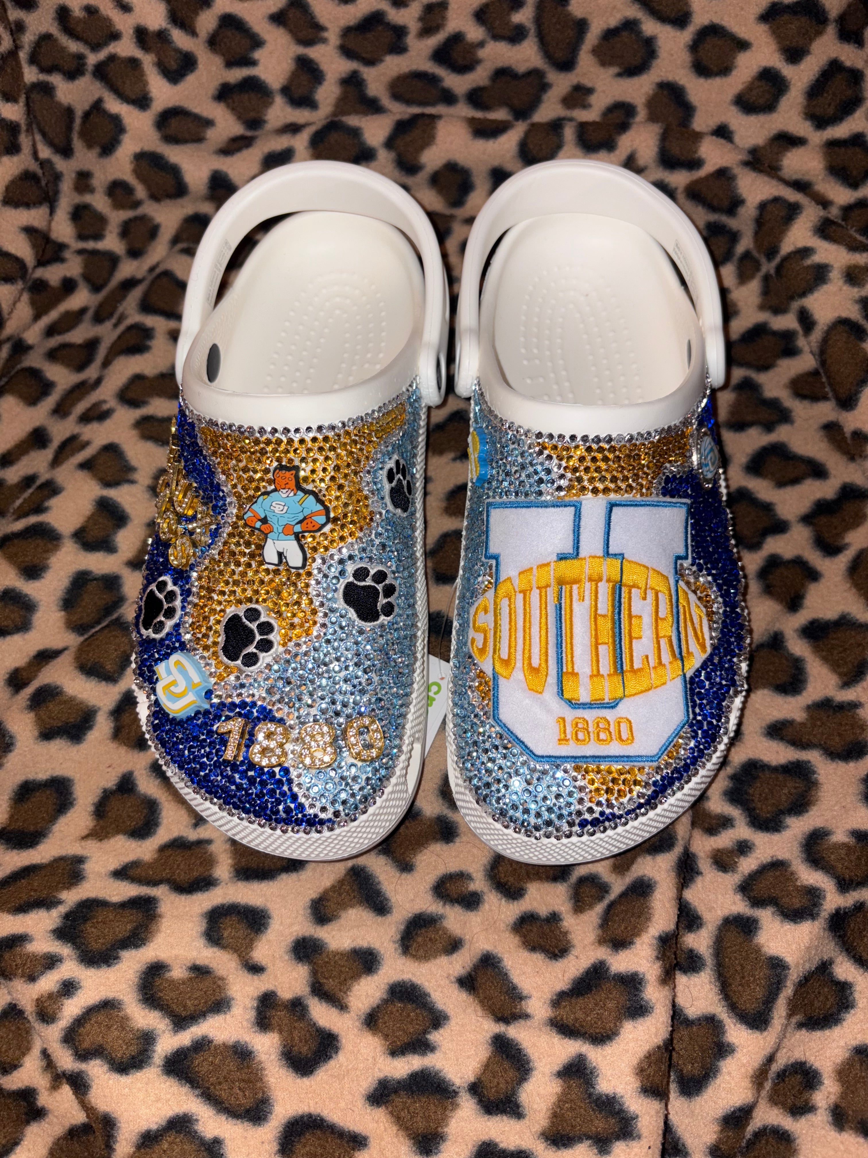 Custom Bedazzled College Crocs (Adult)