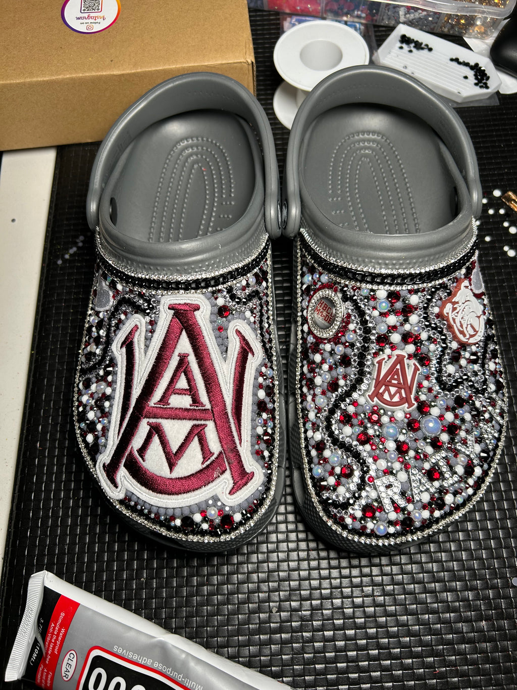 Custom Bedazzled College Crocs (Adult)