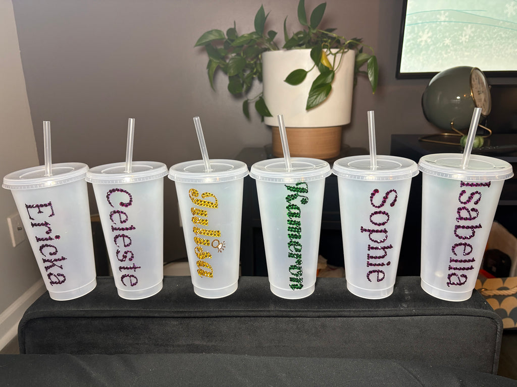 Custom Bedazzled Party Set — 24oz Plastic Tumblers (Set of 8)