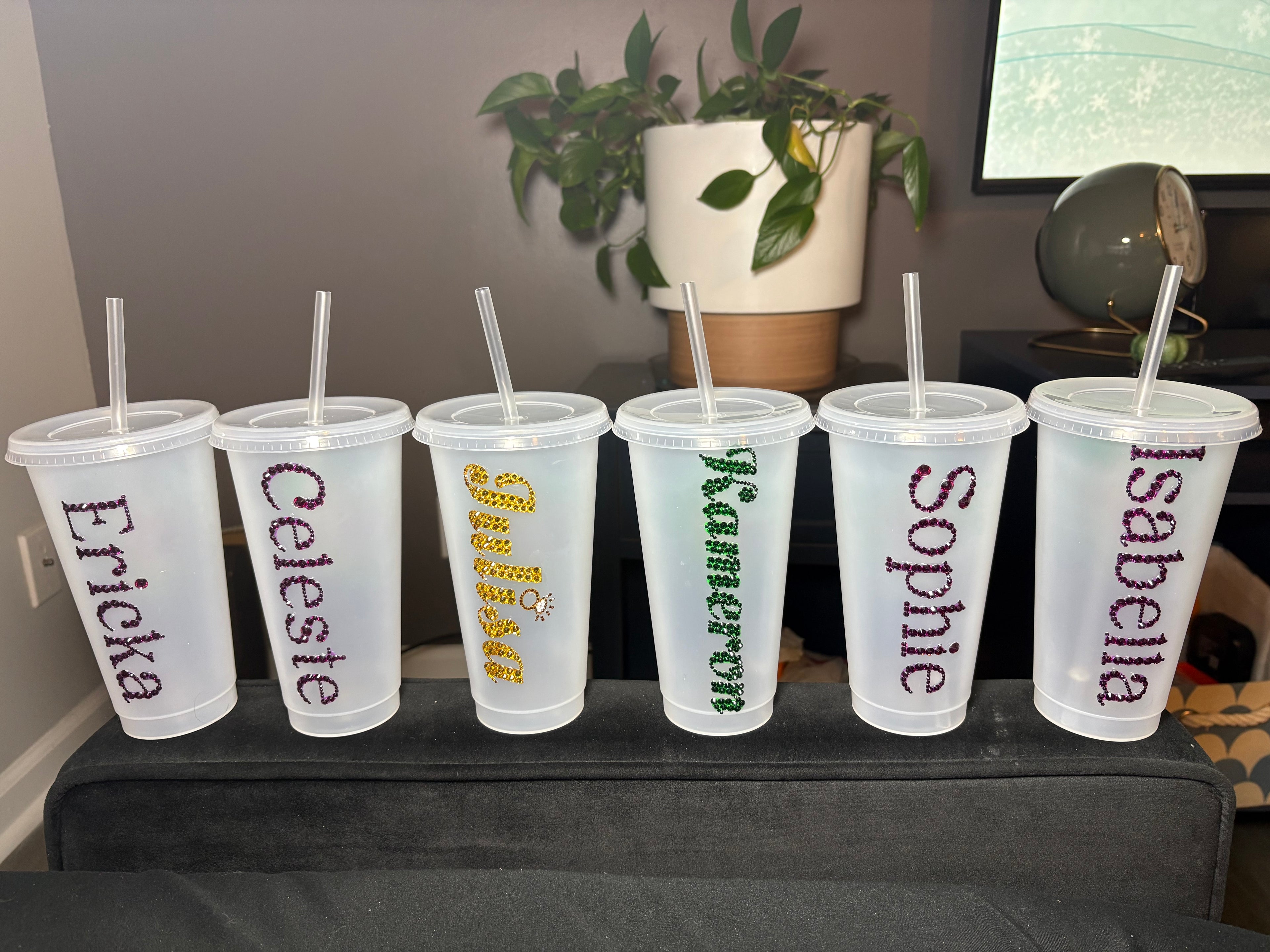 Custom Bedazzled Party Set — 24oz Plastic Tumblers (Set of 8)