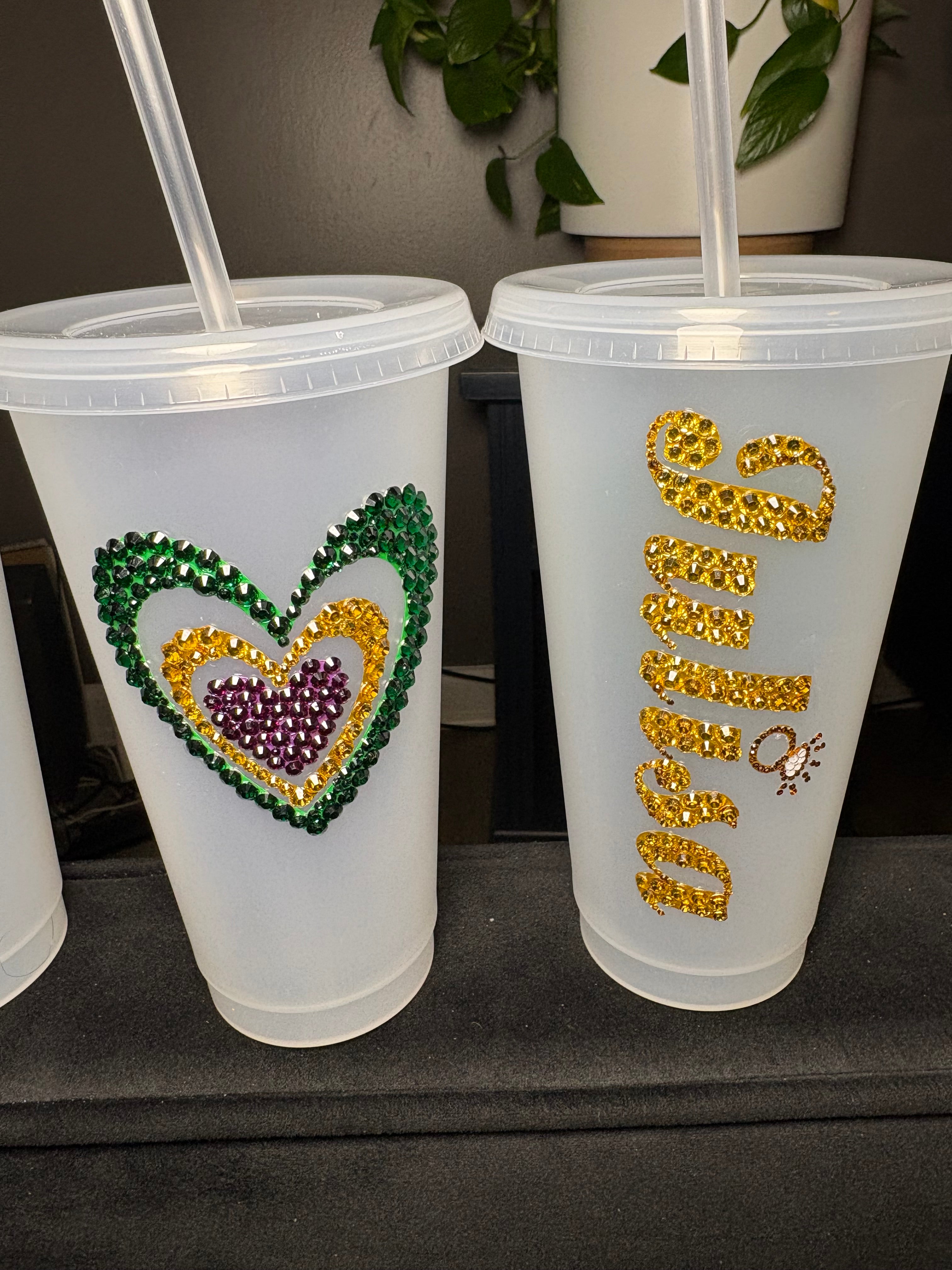 Custom Bedazzled Party Set — 24oz Plastic Tumblers (Set of 8)