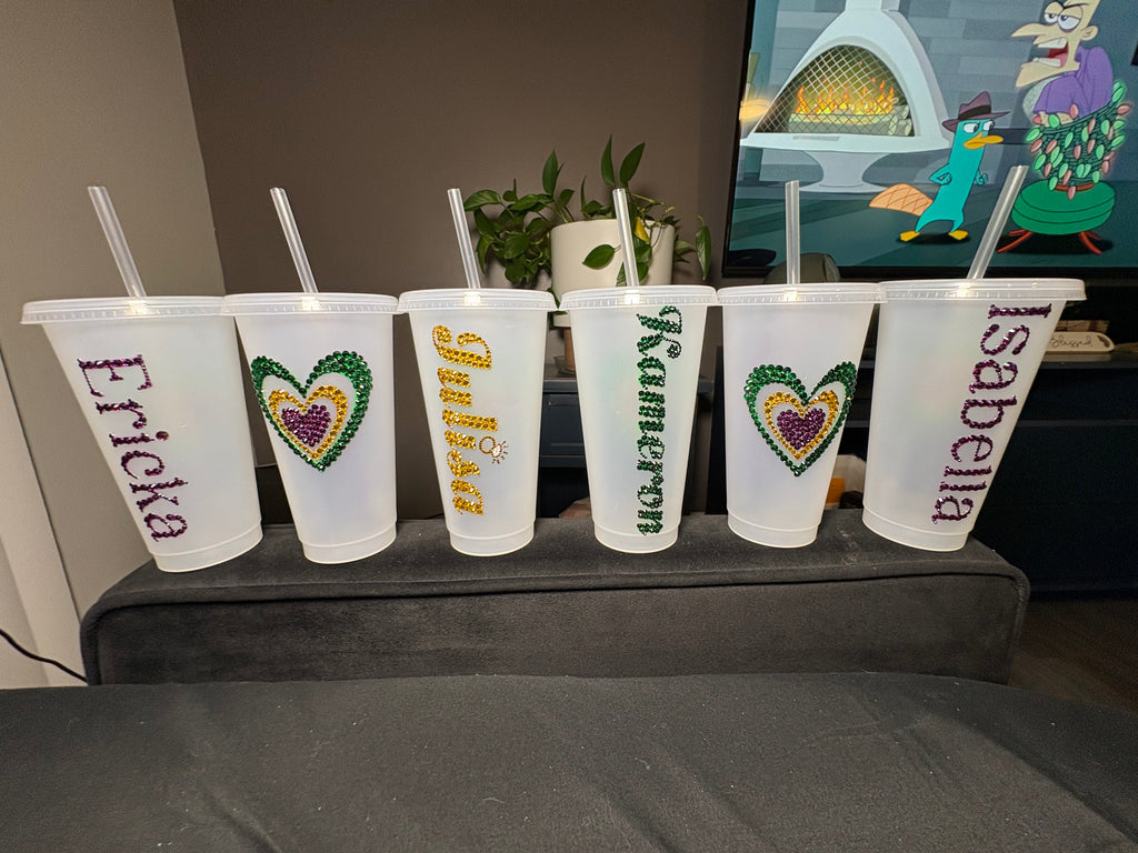 Custom Bedazzled Party Set — 24oz Plastic Tumblers (Set of 8)