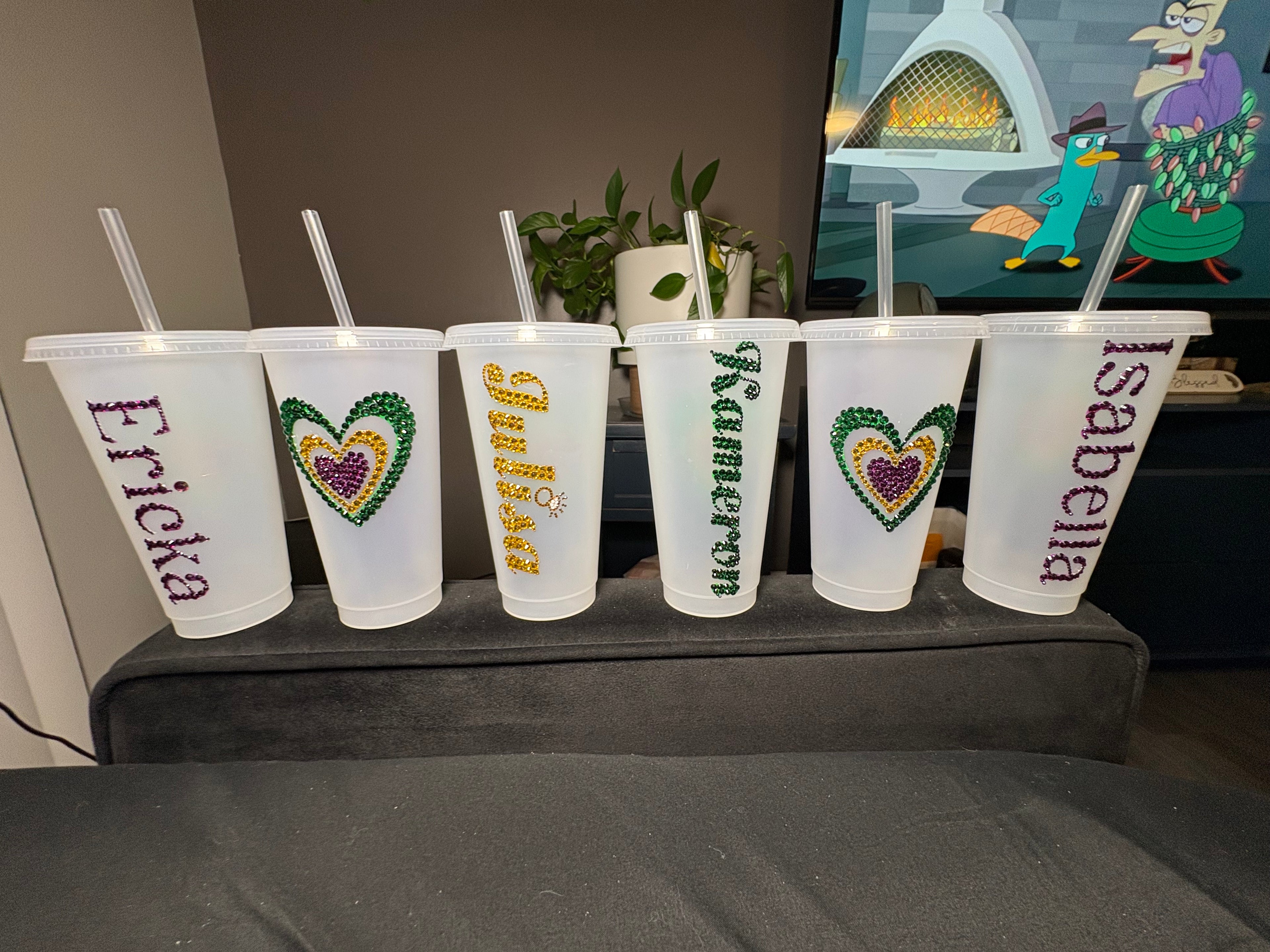 Custom Bedazzled Party Set — 24oz Plastic Tumblers (Set of 8)