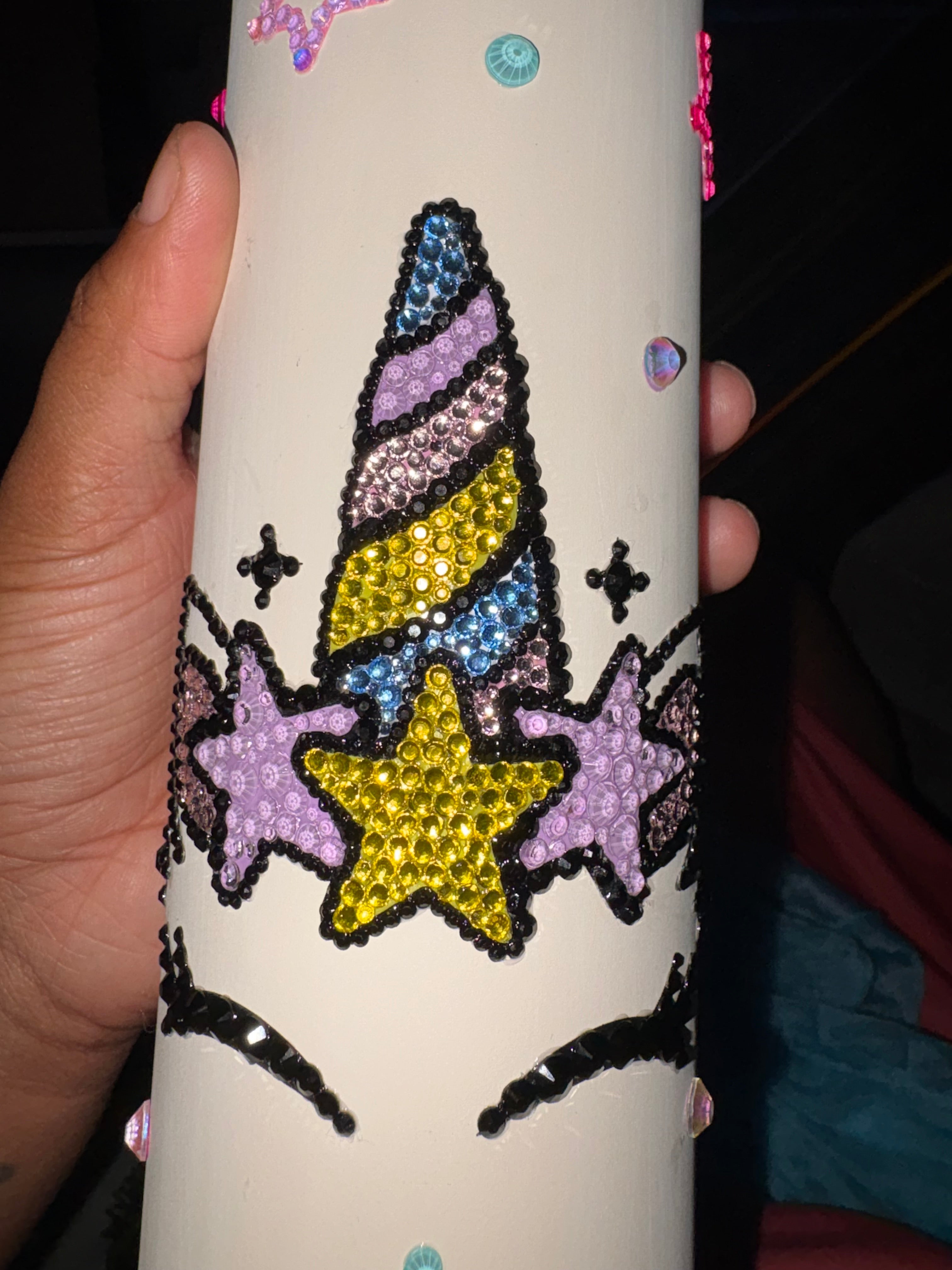Custom Bedazzled Unicorn 25oz Dual-Lid Stainless Steel Tumbler