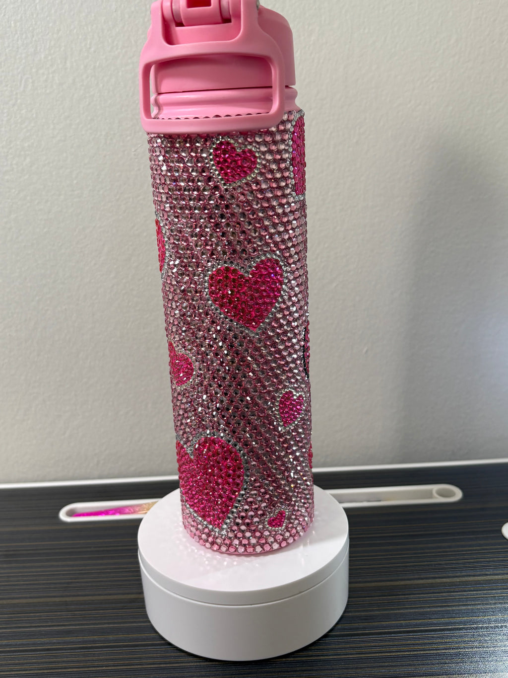 Custom Bedazzled 'Girly Girl' 25oz Dual-Lid Tumbler