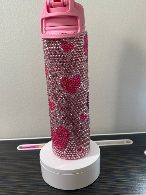 Custom Bedazzled 'Girly Girl' 25oz Dual-Lid Tumbler