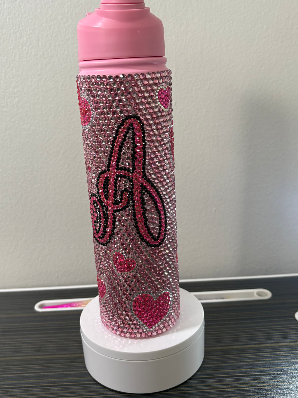 Custom Bedazzled 'Girly Girl' 25oz Dual-Lid Tumbler