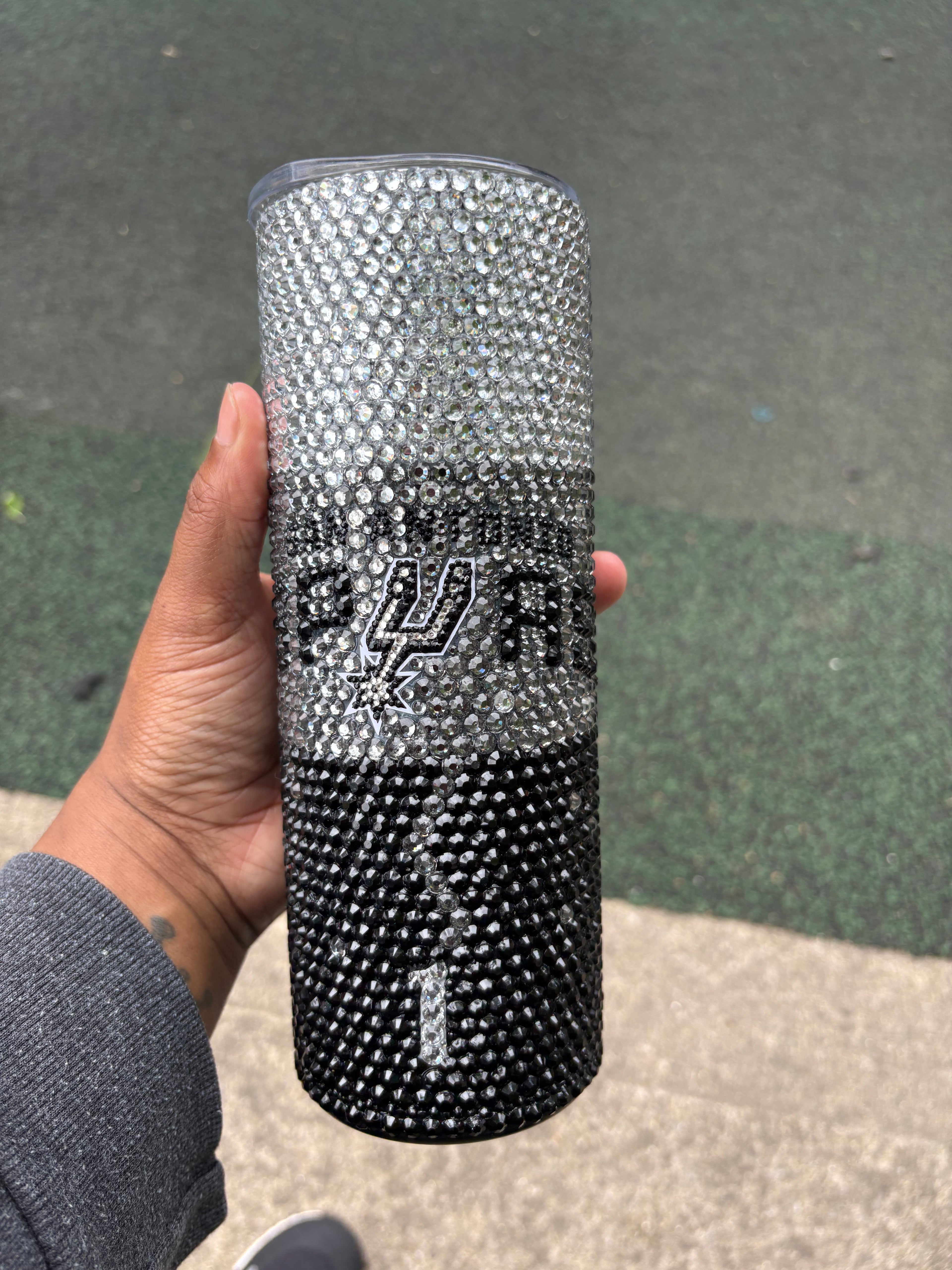 San Antonio Spurs Rhinestone Tumbler